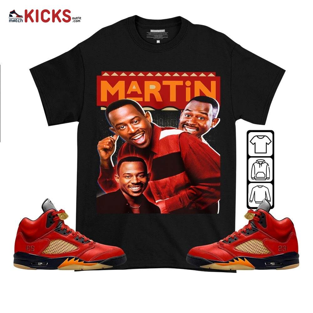 Martin TV2 Sneaker Shirt Match 5 Dunk On Mars, Jordan 5 Mars For Her MKO T-Shirt