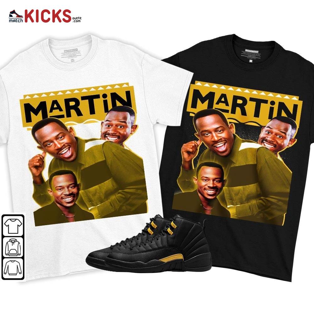 Martin TV2 Sneaker Shirt Match Black Taxi 12s, Jordan 12 Retro Black Taxi MKO T-Shirt Martin TV2 Sneaker Shirt Match Black Taxi 12s, Jordan 12 Retro Black Taxi MKO T-Shirt
