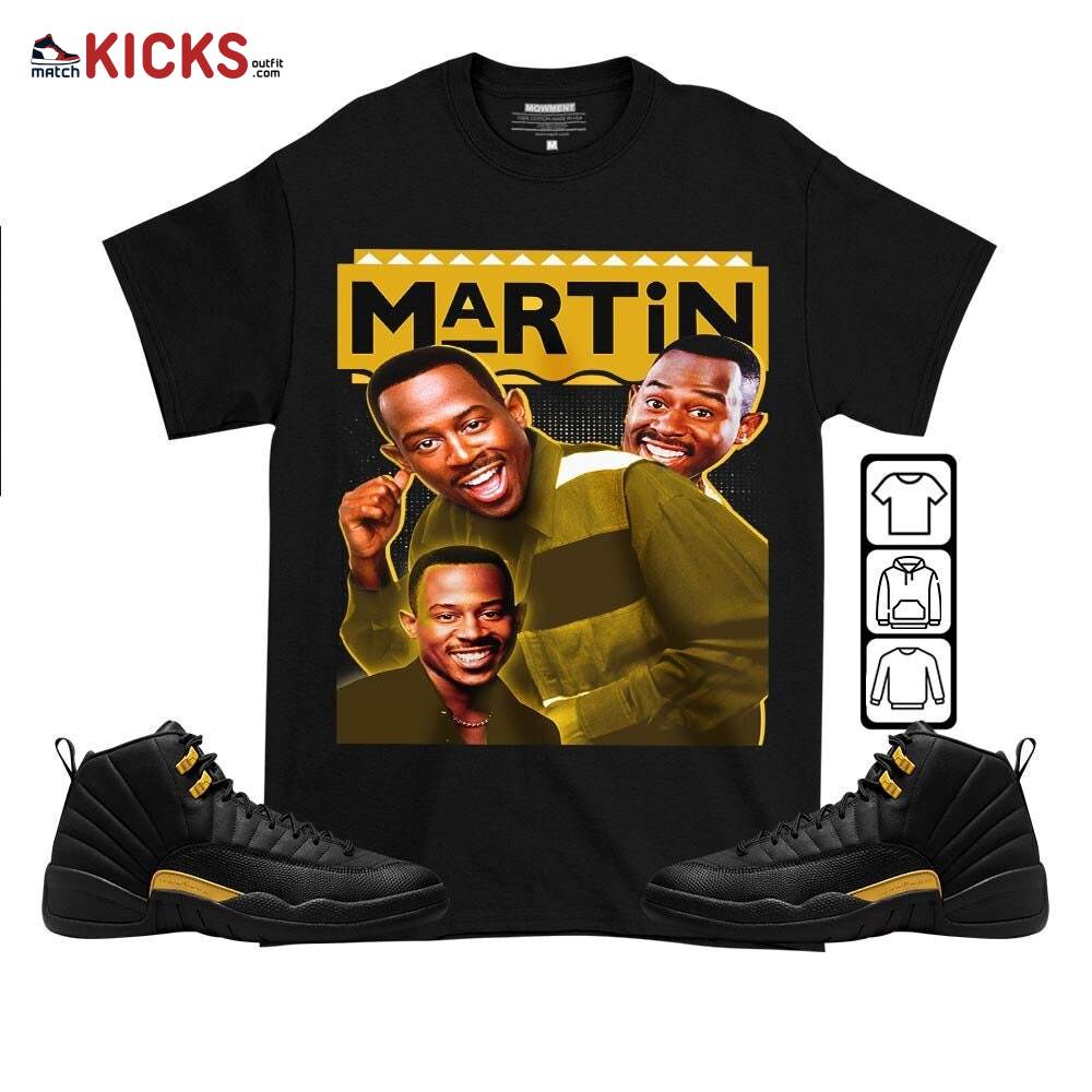 Martin TV2 Sneaker Shirt Match Black Taxi 12s, Jordan 12 Retro Black Taxi MKO T-Shirt