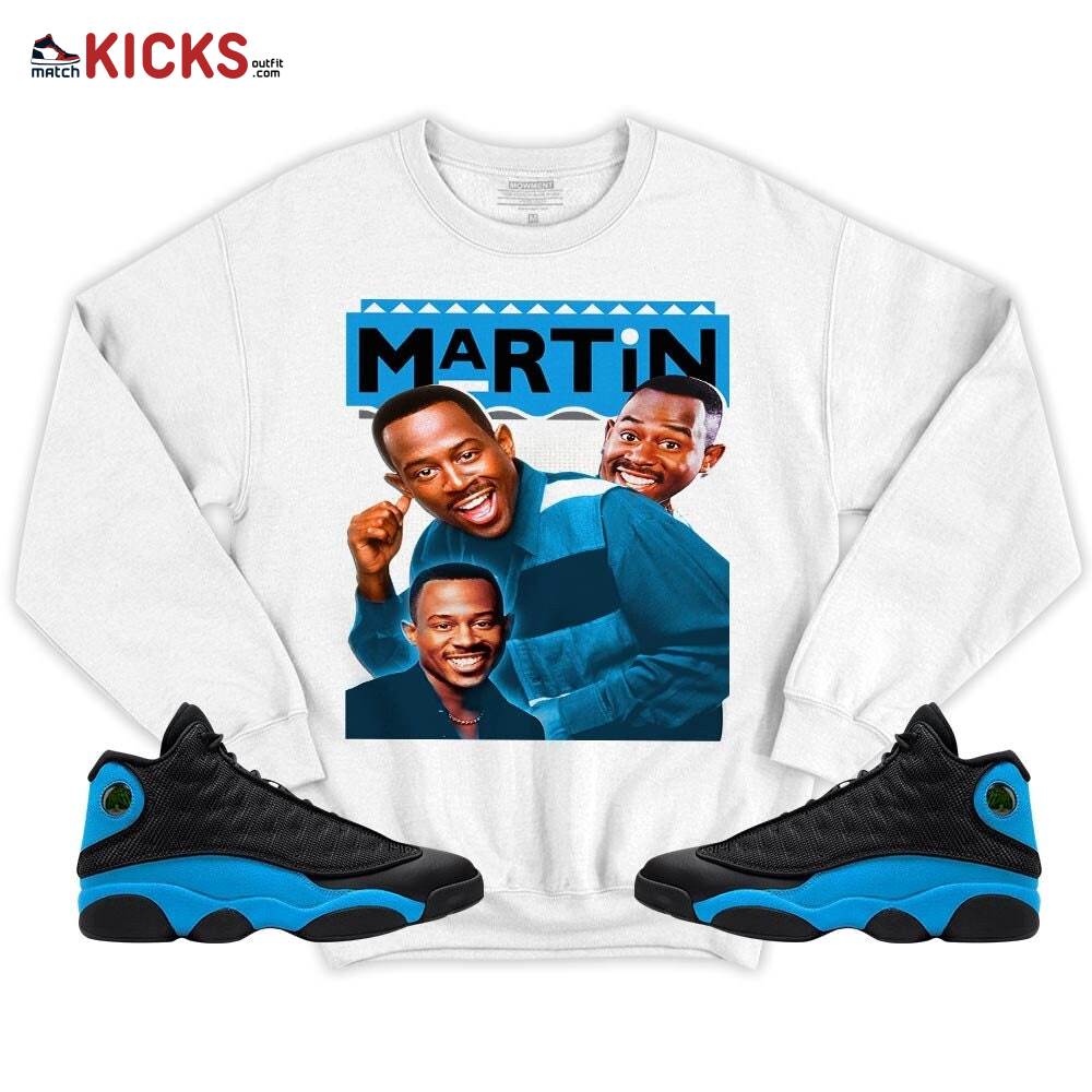 Martin TV2 Sneaker Shirt Match Black University Blue 13s, Jordan 13 Black University Blue 2022 MKO T-Shirt Martin TV2 Sneaker Shirt Match Black University Blue 13s, Jordan 13 Black University Blue 2022 MKO T-Shirt