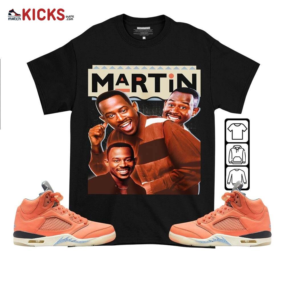 Martin TV2 Sneaker Shirt Match Crimson Bliss 5s, Jordan 5 DJ Khaled Crimson Bliss MKO T-Shirt