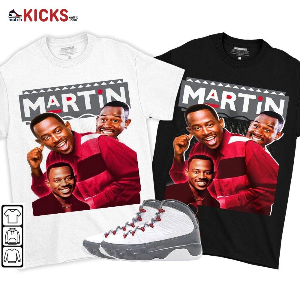 Martin TV2 Sneaker Shirt Match Fire Red 9s, Jordan 9 Retro Fire Red MKO T-Shirt Martin TV2 Sneaker Shirt Match Fire Red 9s, Jordan 9 Retro Fire Red MKO T-Shirt
