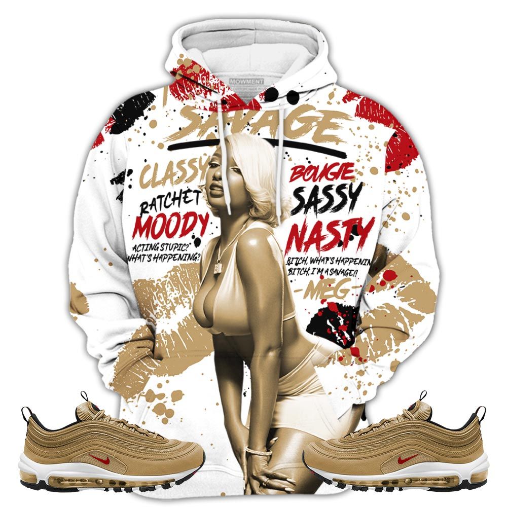 Megan Sneaker Shirt Match Air Max 97 Metallic Gold, Air Max 97 Gold Bullet Hoodie Sweatshirt Tee All Over Print MKO Shirt Megan Sneaker Shirt Match Air Max 97 Metallic Gold, Air Max 97 Gold Bullet Hoodie Sweatshirt Tee All Over Print MKO Shirt