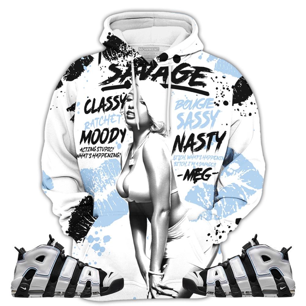 Megan Sneaker Shirt Match Uptempo Cobalt Bliss, Air More Uptempo Cobalt Bliss Hoodie Sweatshirt Tee All Over Print MKO Shirt