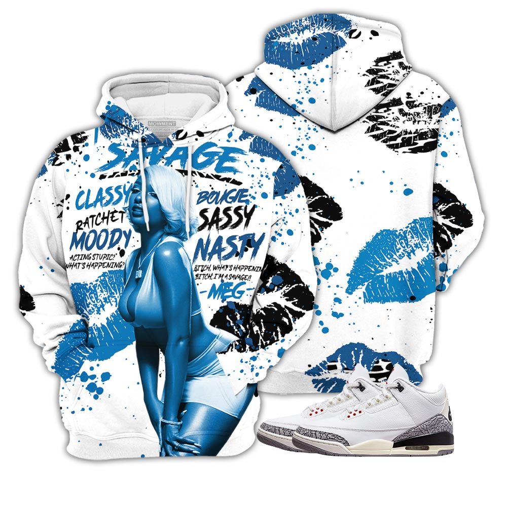 Megan Sneaker Shirt Match Wizards 3S, Jordan Retro 3 Wizards Hoodie Sweatshirt Tee All Over Print MKO Shirt