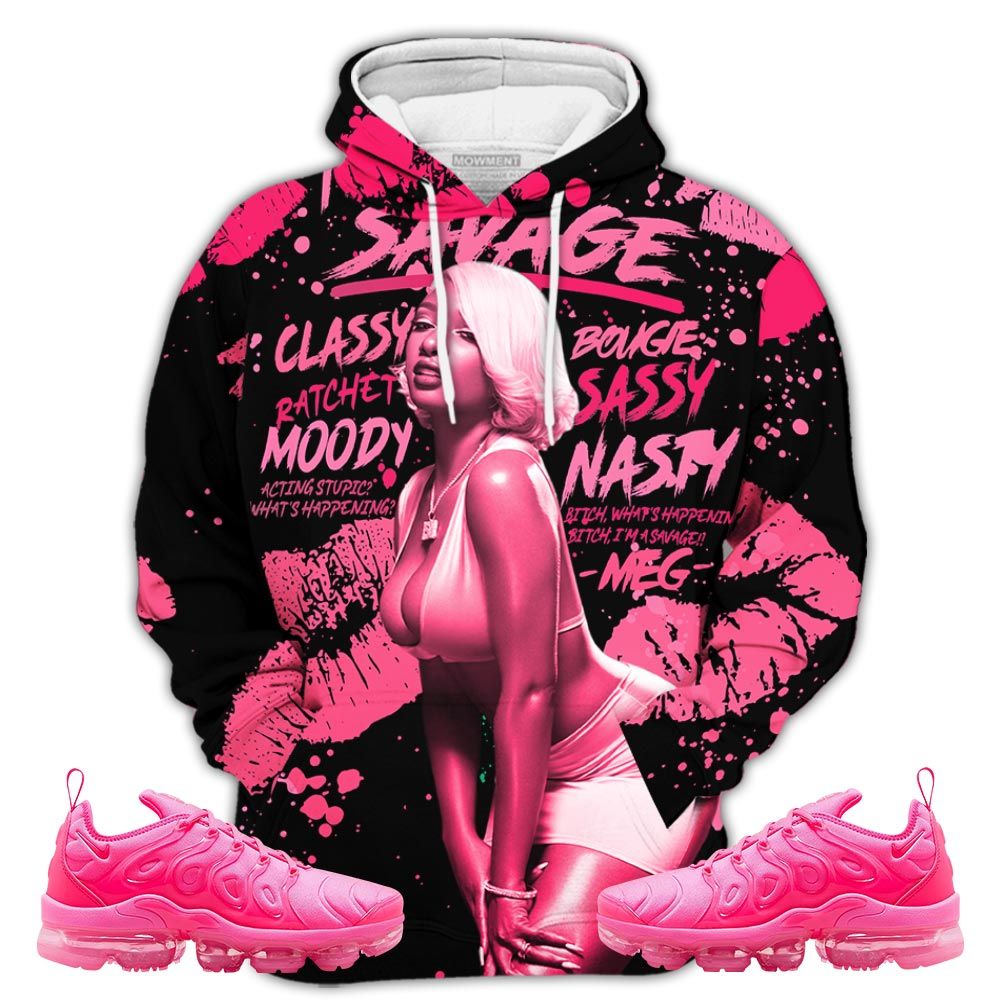 Megan Thee Stallion Lips Sneaker Shirt Match Plus Triple Pink, Air Vapormax Plus Triple Pink Hoodie Sweatshirt Tee All Over Print MKO Shirt