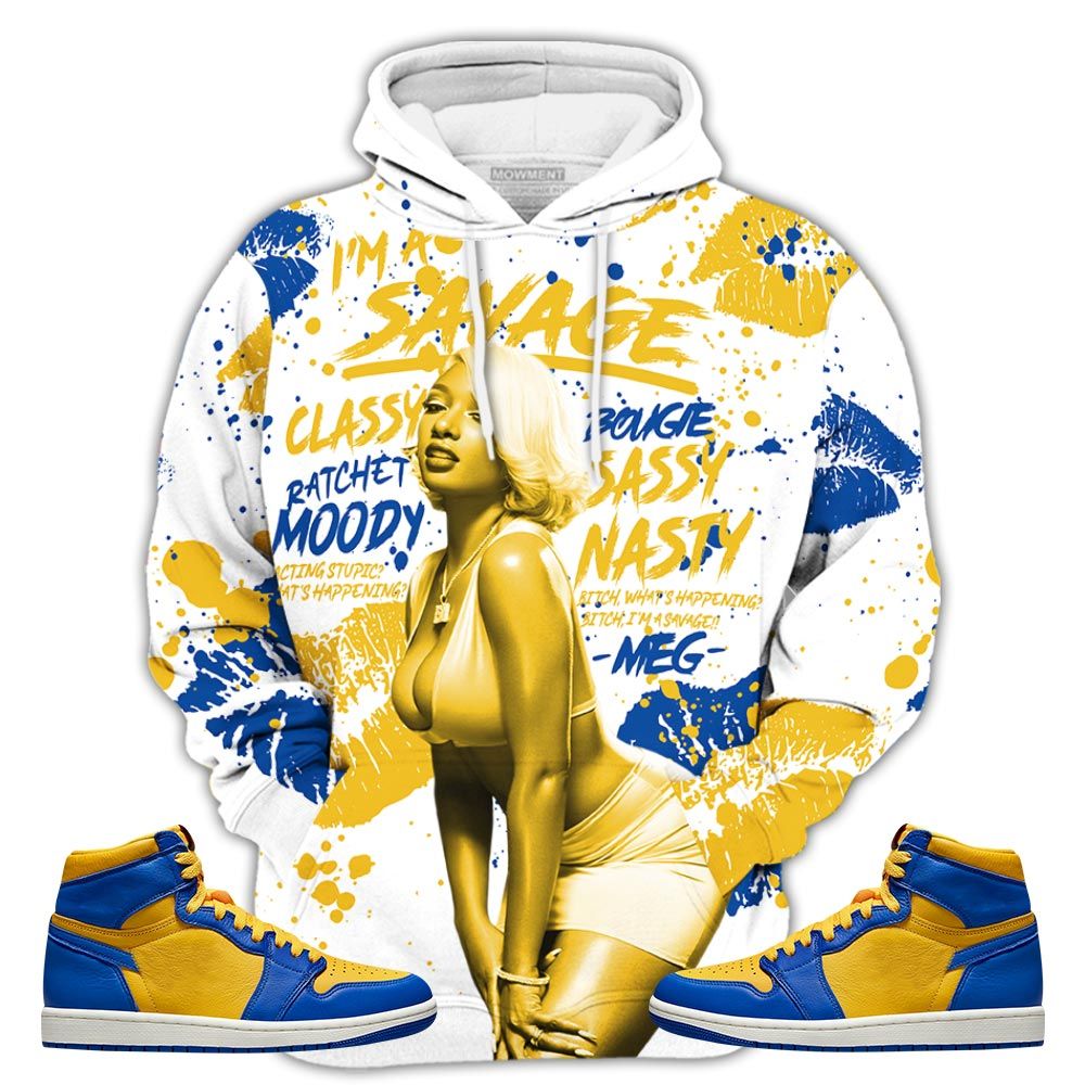Megan Thee Stallion Sneaker Shirt Match 2023 Laney 1S, Jordan 1 Retro High Laney Hoodie Sweatshirt Tee All Over Print MKO Shirt
