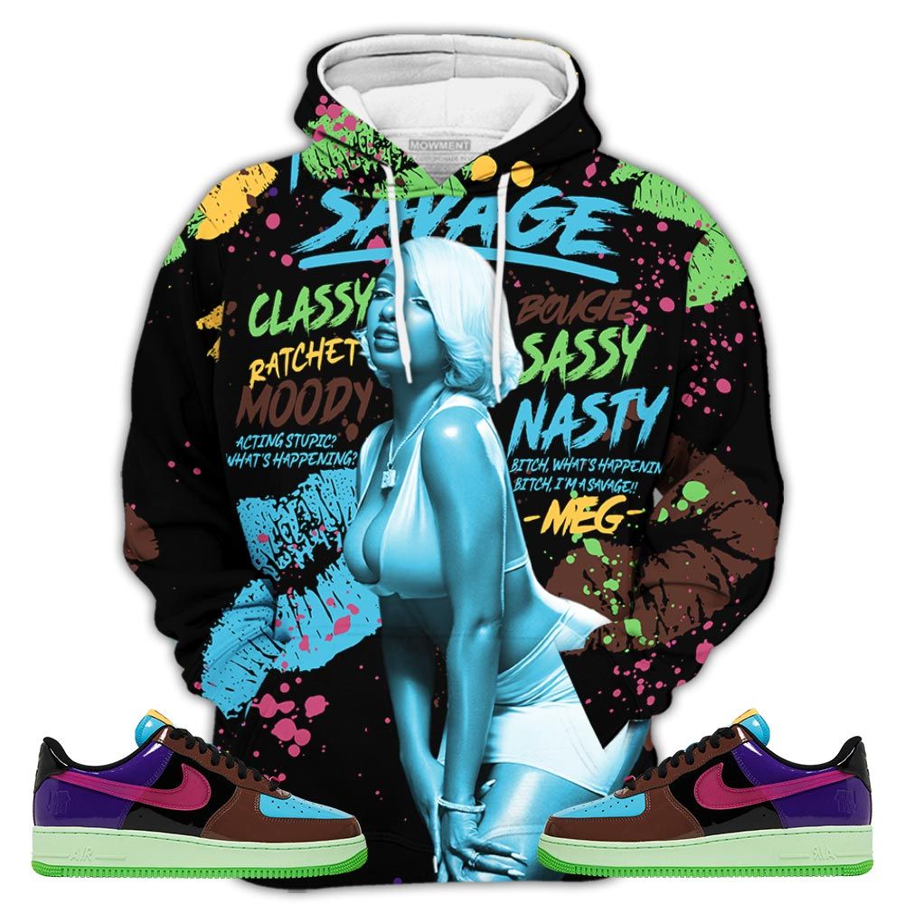 Megan Thee Stallion Sneaker Shirt Match Af 1 Low Sp Pink Prime, Air Force 1 Undefeated Pink Prime Hoodie Sweatshirt Tee All Over Print MKO Shirt