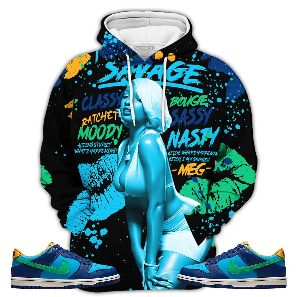 Megan Thee Stallion Sneaker Shirt Match Dunk Low Gs Kyrie, Dunk Low Gs Electric Algae Hoodie Sweatshirt Tee All Over Print MKO Shirt