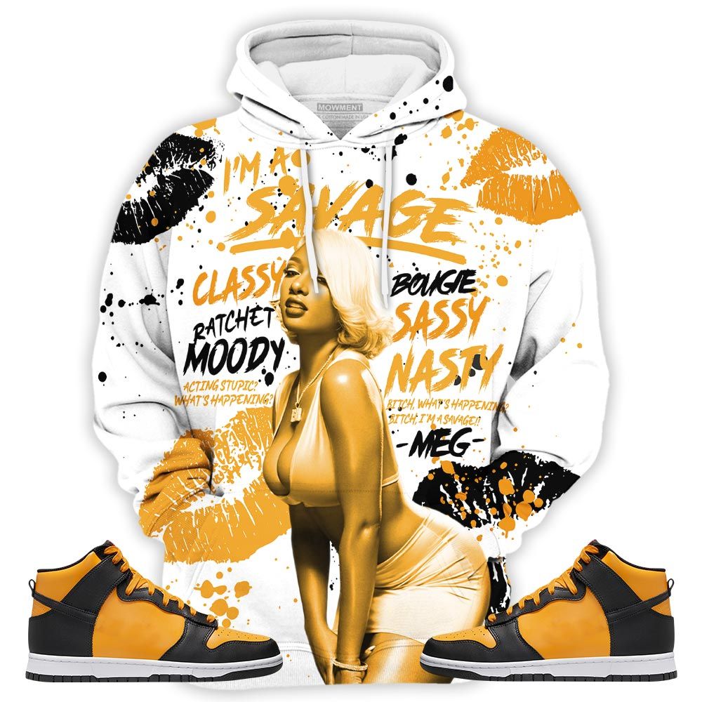 Megan Thee Stallion Sneaker Shirt Match Dunk Reverse Goldenrod, Dunk High Bruce Lee Hoodie Sweatshirt Tee All Over Print MKO Shirt