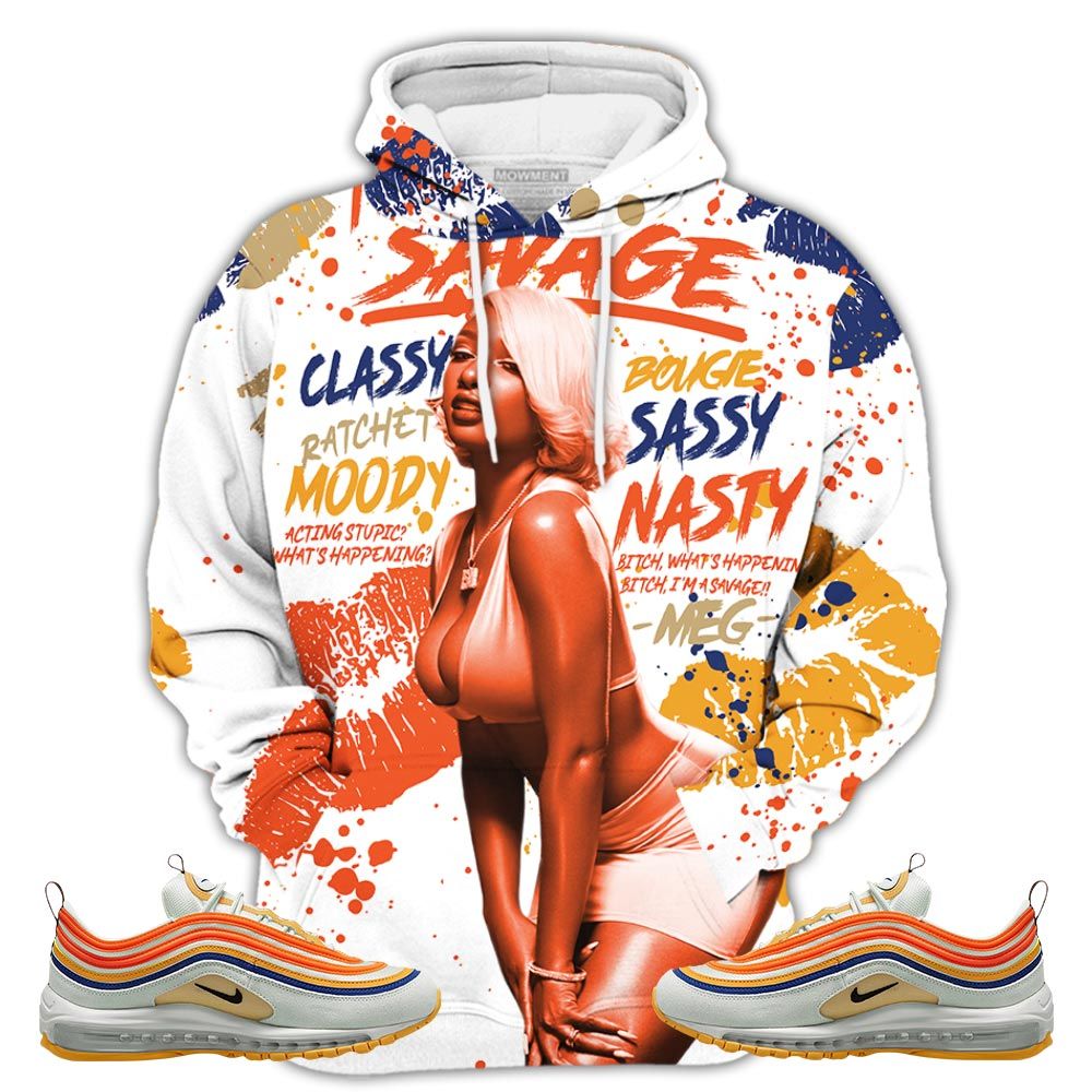 Megan Thee Stallion Sneaker Shirt Match Max 97 Frank Rudy, Air Max 97 Se Air Pressure Hoodie Sweatshirt Tee All Over Print MKO Shirt