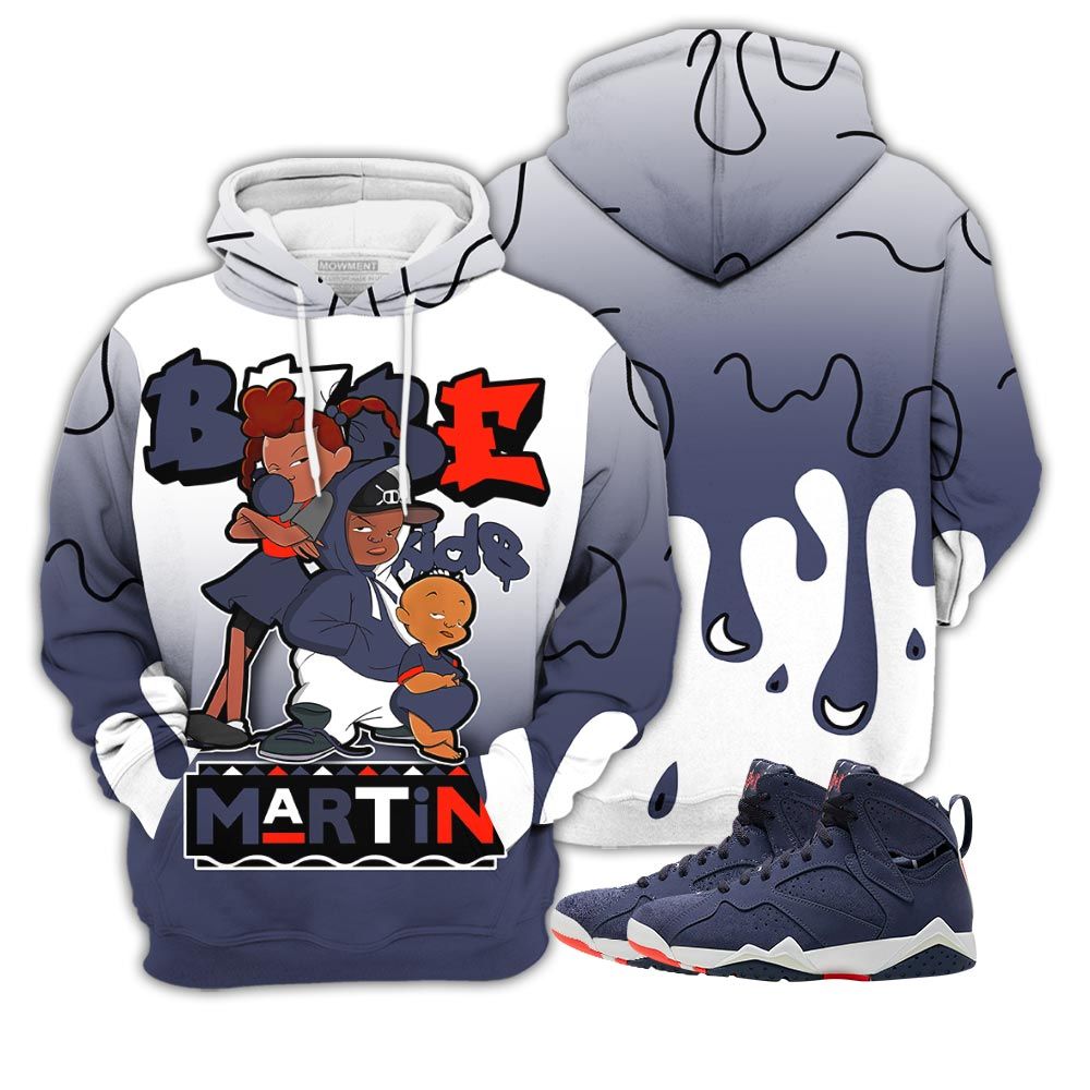 Melanin 80S Baby Sneaker Shirt Match 7 Neutral Indigo, Jordan 7 Quai 54 Hoodie Sweatshirt Tee All Over Print MKO Shirt