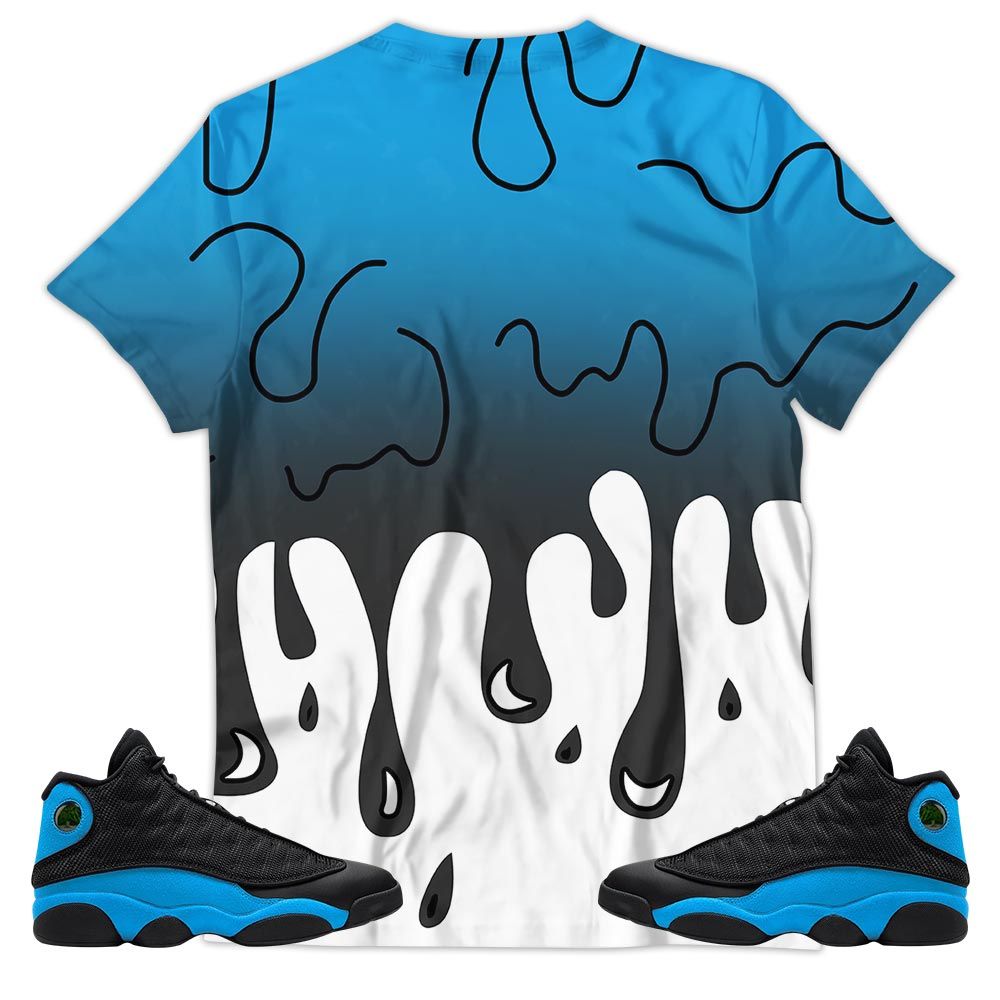Melanin 80S Baby Sneaker Shirt Match Black University Blue 13S, Jordan 13 Black University Blue 2022 Hoodie Sweatshirt Tee All Over Print MKO Shirt