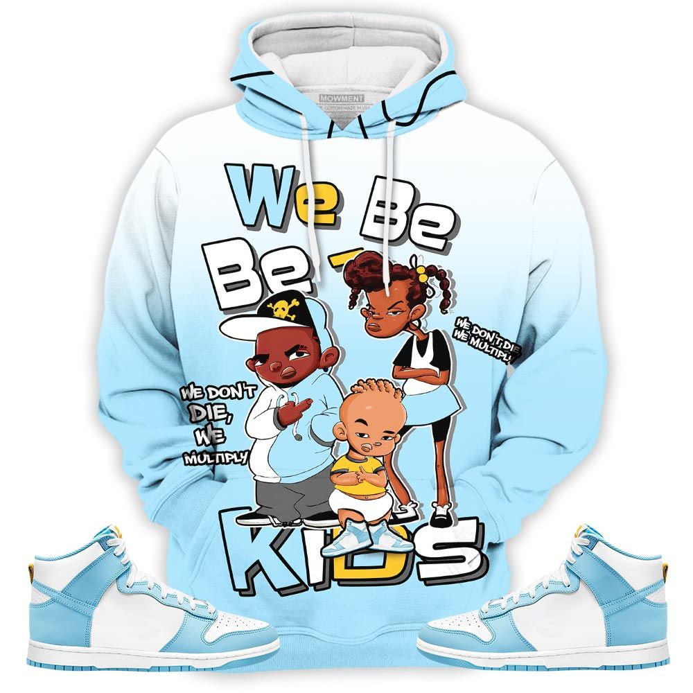 Melanin 80S Baby Sneaker Shirt Match Dunk High Blue Chill, Dunk High Homer Simpson Hoodie Sweatshirt Tee All Over Print MKO Shirt