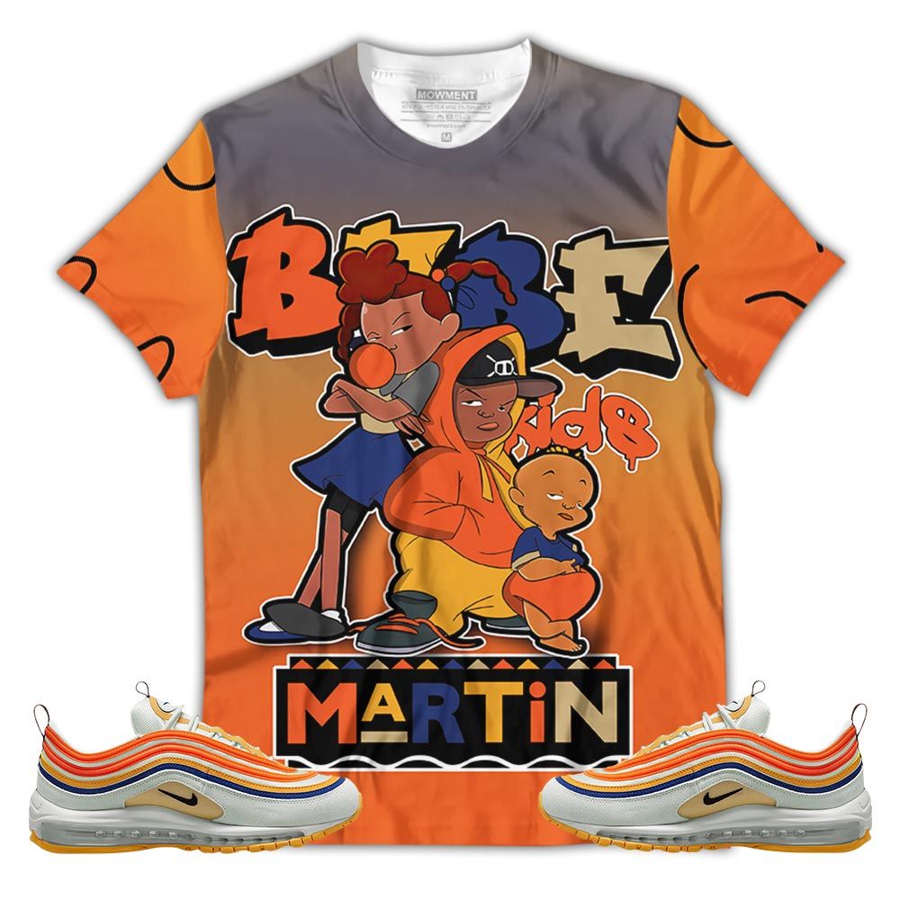 Melanin 80S Baby Sneaker Shirt Match Max 97 Frank Rudy, Air Max 97 Se Air Pressure Hoodie Sweatshirt Tee All Over Print MKO Shirt
