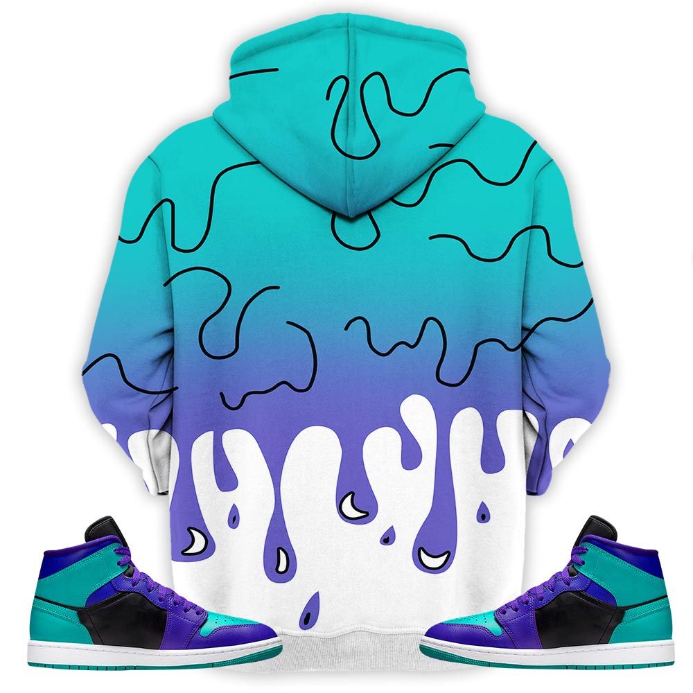 Melanin 80S Baby Sneaker Shirt Match Mid Black Grape 1S, Jordan 1 Mid Black Grape Hoodie Sweatshirt Tee All Over Print MKO Shirt