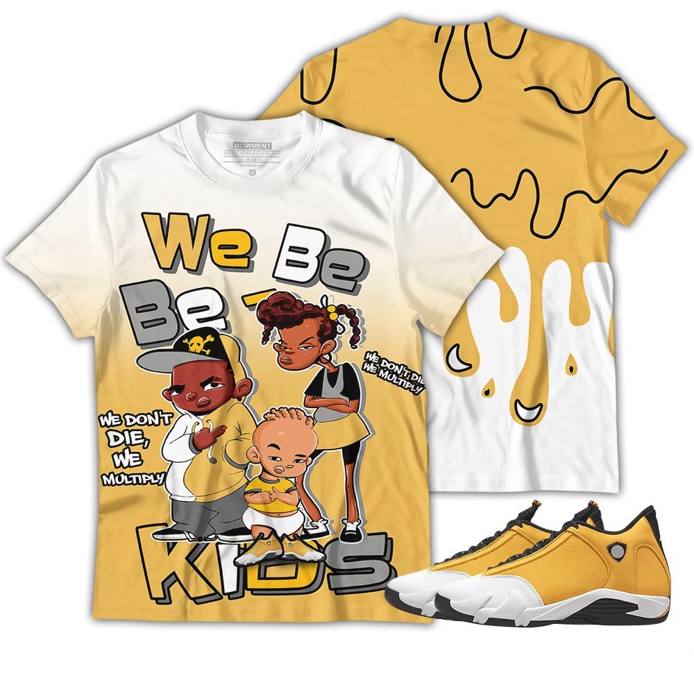 Melanin 80S Baby Sneaker Shirt Match Retro Ginger 14S, Jordan 14 Retro Light Ginger Hoodie Sweatshirt Tee All Over Print MKO Shirt