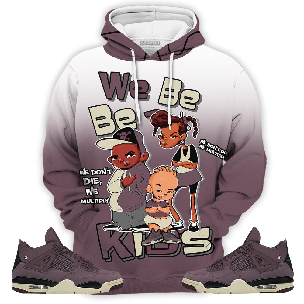 Melanin 80S Baby Sneaker Shirt Match Violet Ore 4S, Jordan 4 A Ma Maniere Violet Ore Hoodie Sweatshirt Tee All Over Print MKO Shirt
