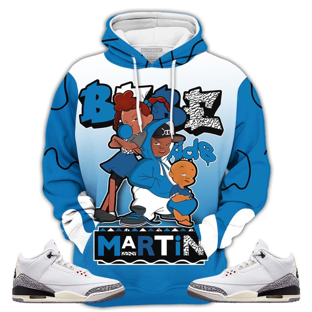 Melanin 80S Baby Sneaker Shirt Match Wizards 3S, Jordan Retro 3 White Cement Hoodie Sweatshirt Tee All Over Print MKO Shirt
