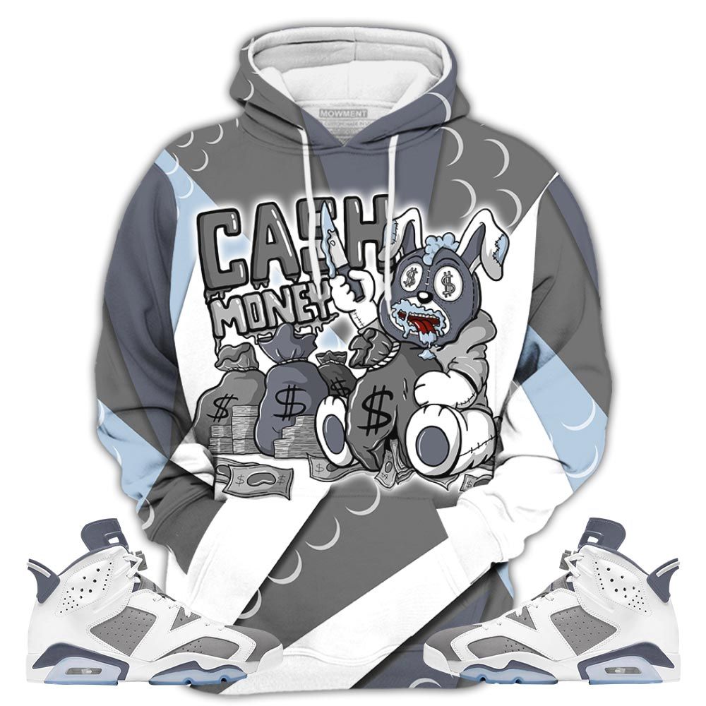 Melanin Cash Money Bear Sneaker Shirt Match Retro Cool Grey 6S, Jordan 6 Cool Grey Hoodie Sweatshirt Tee All Over Print MKO Shirt