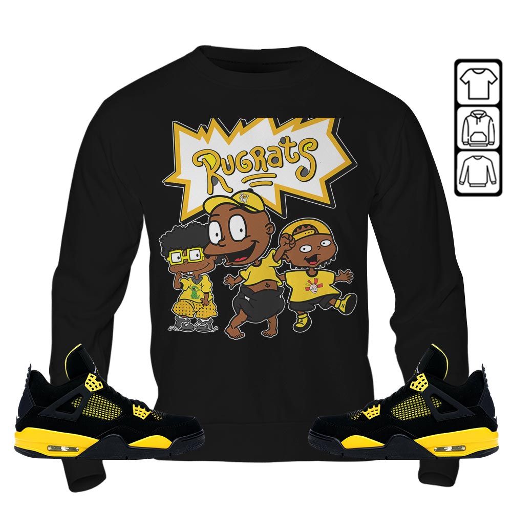 Melanin Kid Sneaker Shirt Match 2023 Thunder 4s, Jordan Retro 4 Thunder MKO Sweatshirt