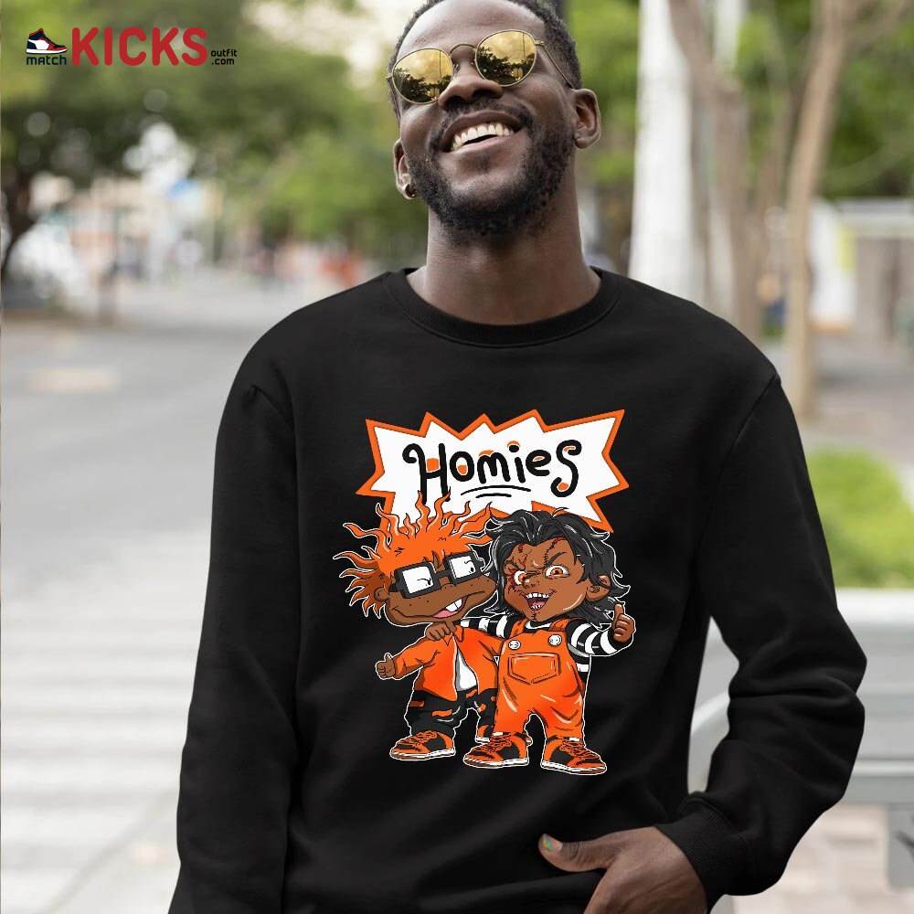 Melanin Kids 90’s Rugrats Chucky Chuckie Homie Sneaker Shirt Match Dunk Black Orange, Dunk High GS Safety Orange MKO T-Shirt Melanin Kids 90’s Rugrats Chucky Chuckie Homie Sneaker Shirt Match Dunk Black Orange, Dunk High GS Safety Orange MKO T-Shirt
