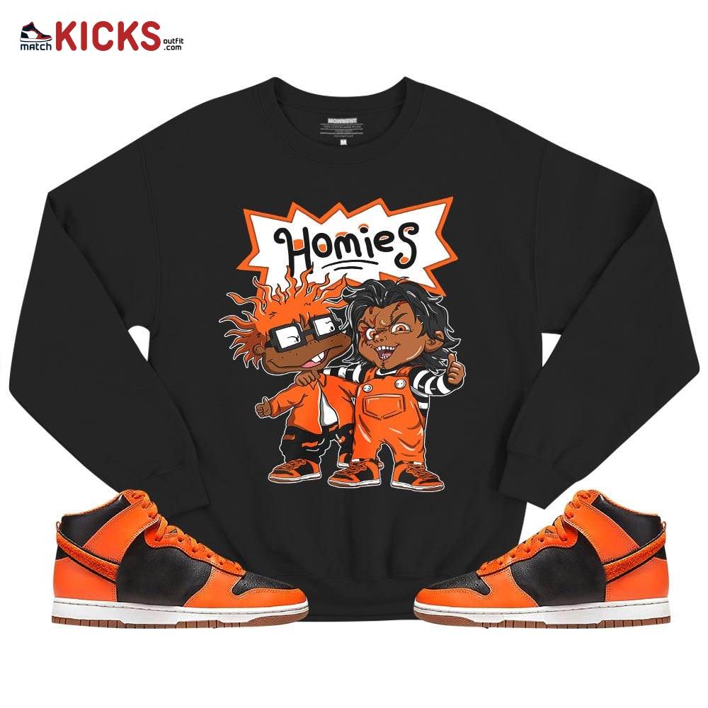 Melanin Kids 90’s Rugrats Chucky Chuckie Homie Sneaker Shirt Match Dunk Black Orange, Dunk High GS Safety Orange MKO T-Shirt Melanin Kids 90’s Rugrats Chucky Chuckie Homie Sneaker Shirt Match Dunk Black Orange, Dunk High GS Safety Orange MKO T-Shirt
