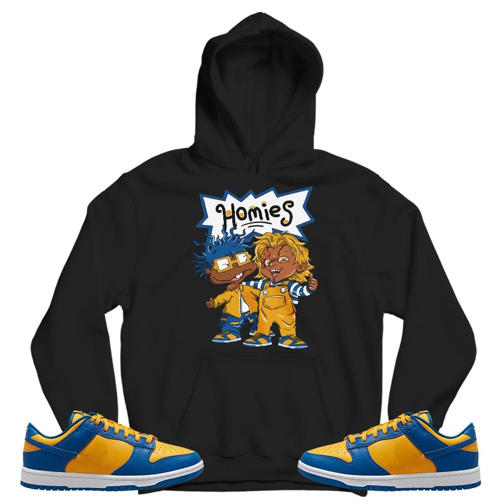 Melanin Kids 90s Rugrats Chucky Chuckie Homie Sneaker Shirt Match Dunk Low Blue Yellow, Dunk Low Blue Jay MKO T-Shirt