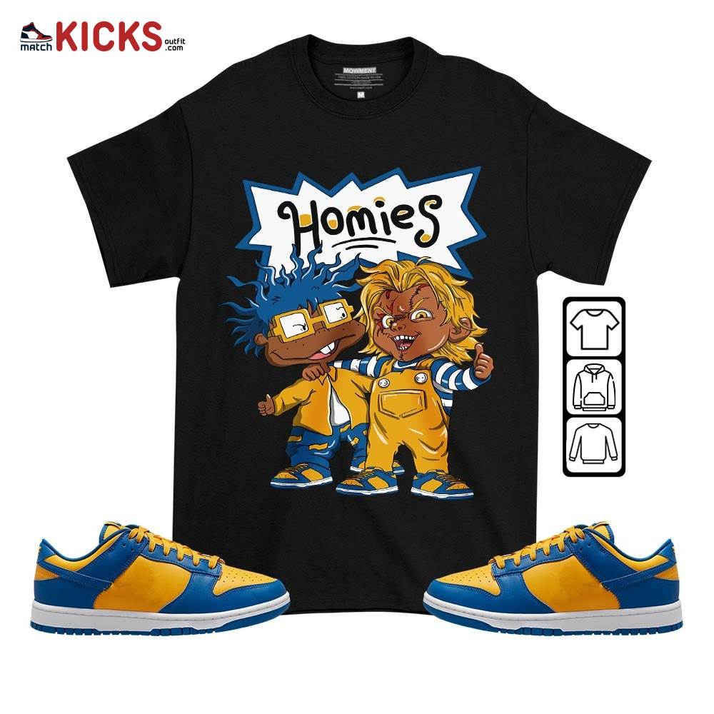 Melanin Kids 90’s Rugrats Chucky Chuckie Homie Sneaker Shirt Match Dunk Low Blue Yellow, Dunk Low Blue Jay MKO T-Shirt