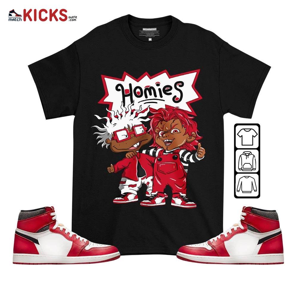 Melanin Kids 90’s Rugrats Chucky Chuckie Homie Sneaker Shirt Match High OG Chicago 1s, Jordan 1 Lost and Found Chicago MKO T-Shirt