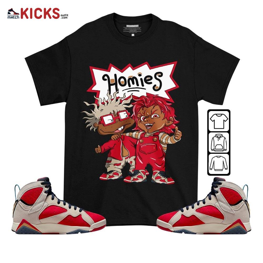 Melanin Kids 90’s Rugrats Chucky Chuckie Homie Sneaker Shirt Match Trophy Room 7s, Jordan 7 Trophy Room MKO T-Shirt