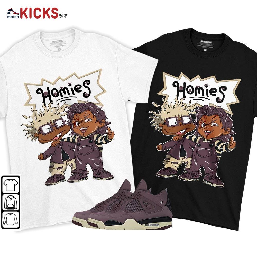 Melanin Kids 90’s Rugrats Chucky Chuckie Homie Sneaker Shirt Match Violet Ore 4s, Jordan 4 A Ma Maniere Violet Ore MKO T-Shirt