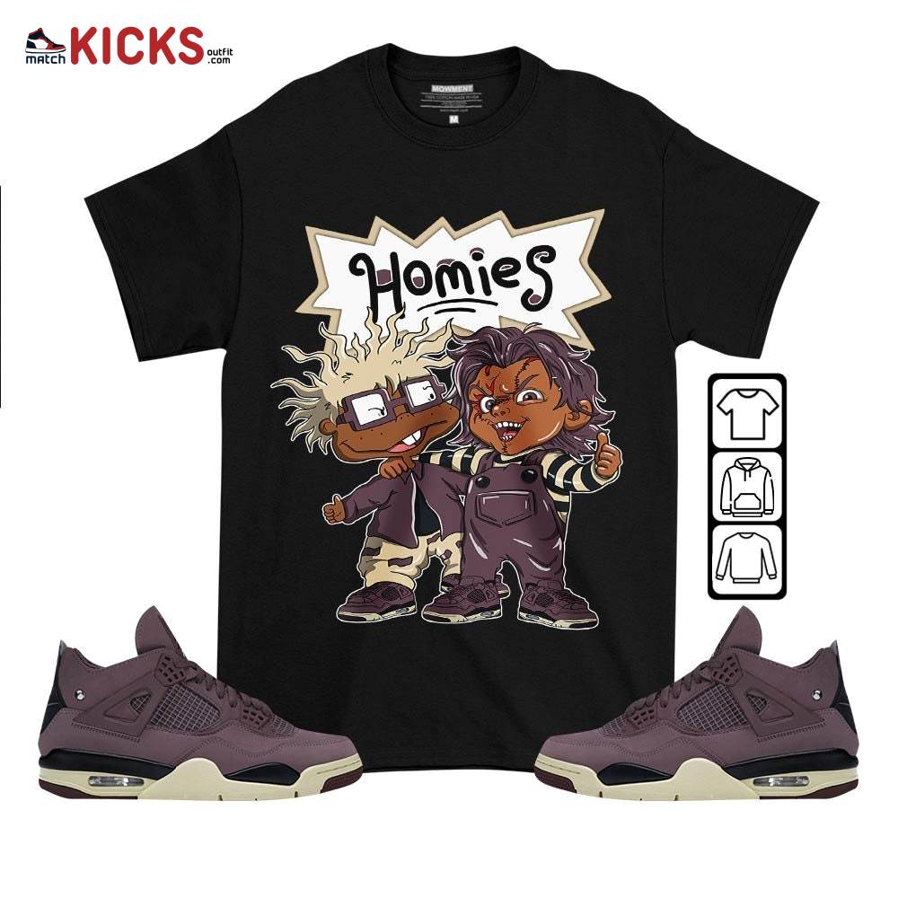 Melanin Kids 90’s Rugrats Chucky Chuckie Homie Sneaker Shirt Match Violet Ore 4s, Jordan 4 A Ma Maniere Violet Ore MKO T-Shirt