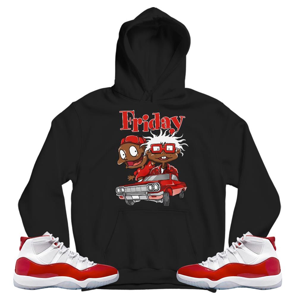 Melanin Kids Friday Cartoon 90s Sneaker Shirt Match Cherry 11s, Jordan 11 Retro Cherry MKO T-Shirt