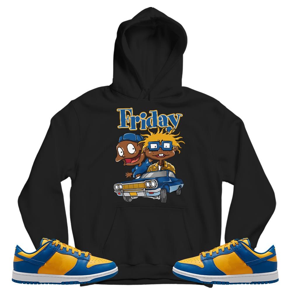 Melanin Kids Friday Cartoon 90s Sneaker Shirt Match Dunk Low Blue Yellow, Dunk Low Blue Jay MKO T-Shirt