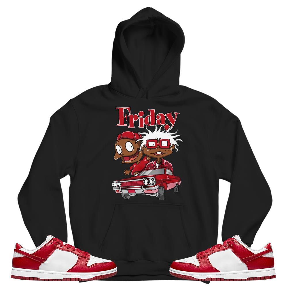 Melanin Kids Friday Cartoon 90s Sneaker Shirt Match Next Nature White Gym Red, Dunk Low Gym Red MKO T-Shirt