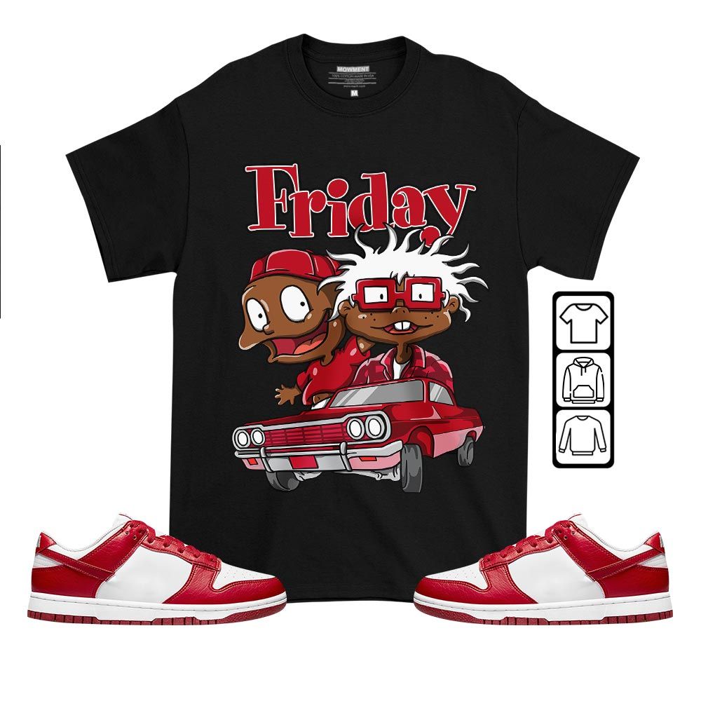 Melanin Kids Friday Cartoon 90s Sneaker Shirt Match Next Nature White Gym Red, Dunk Low Gym Red MKO T-Shirt Melanin Kids Friday Cartoon 90s Sneaker Shirt Match Next Nature White Gym Red, Dunk Low Gym Red MKO T-Shirt