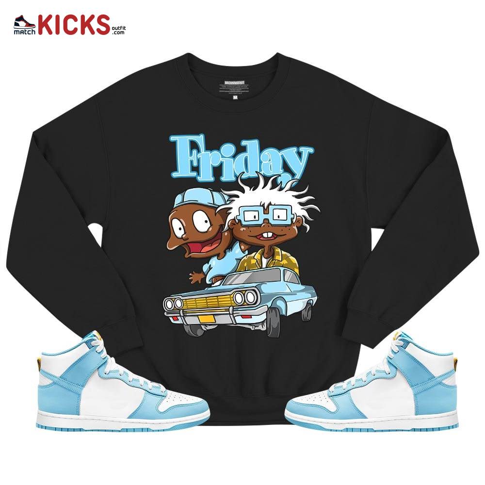 Melanin Kids Friday Rugrats Sneaker Shirt Match Dunk High Blue Chill, Dunk High Homer Simpson MKO T-Shirt Melanin Kids Friday Rugrats Sneaker Shirt Match Dunk High Blue Chill, Dunk High Homer Simpson MKO T-Shirt
