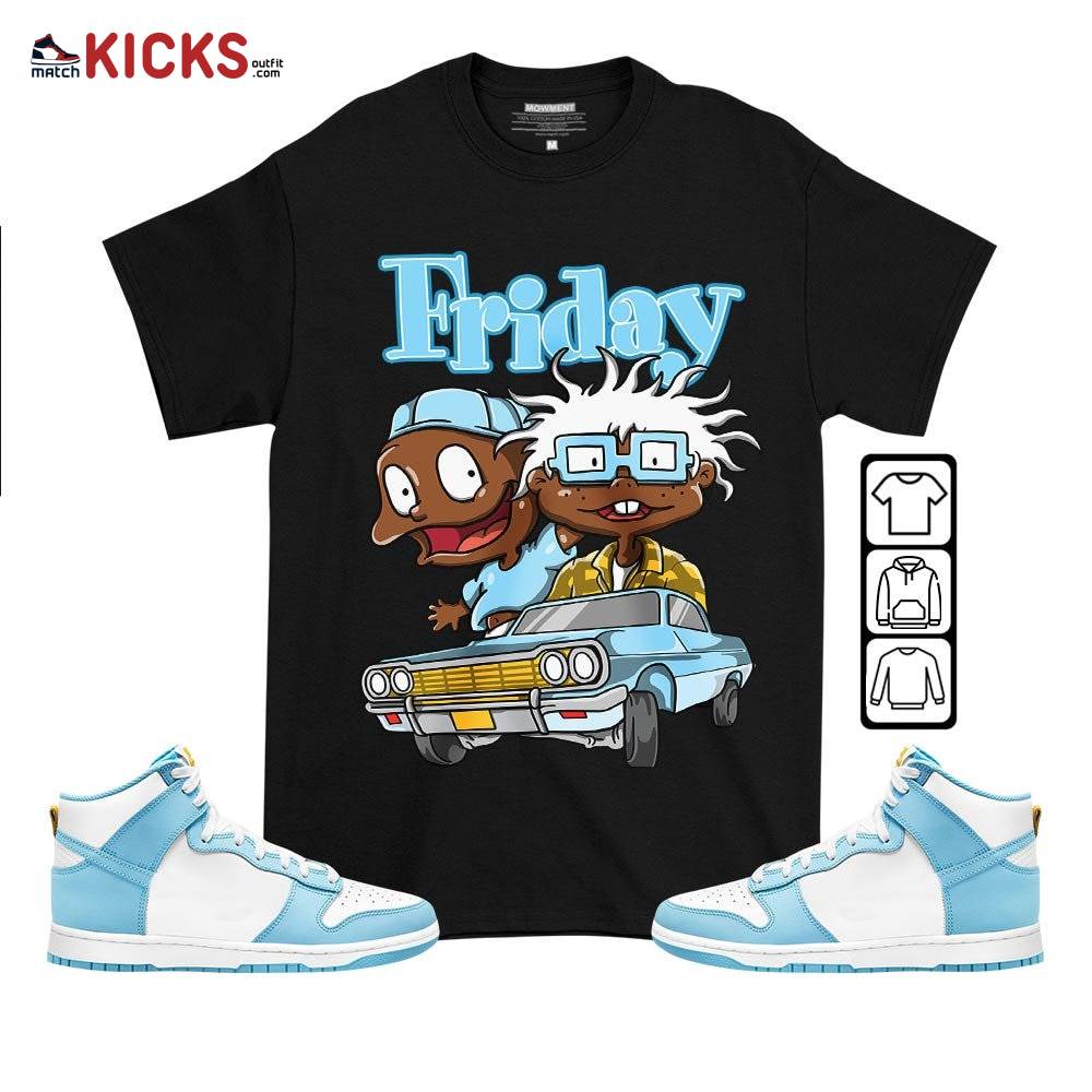 Melanin Kids Friday Rugrats Sneaker Shirt Match Dunk High Blue Chill, Dunk High Homer Simpson MKO T-Shirt Melanin Kids Friday Rugrats Sneaker Shirt Match Dunk High Blue Chill, Dunk High Homer Simpson MKO T-Shirt