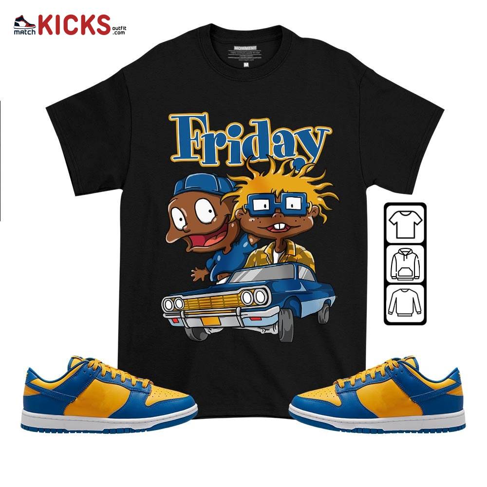 Melanin Kids Friday Rugrats Sneaker Shirt Match Dunk Low Blue Yellow, Dunk Low Blue Jay MKO T-Shirt