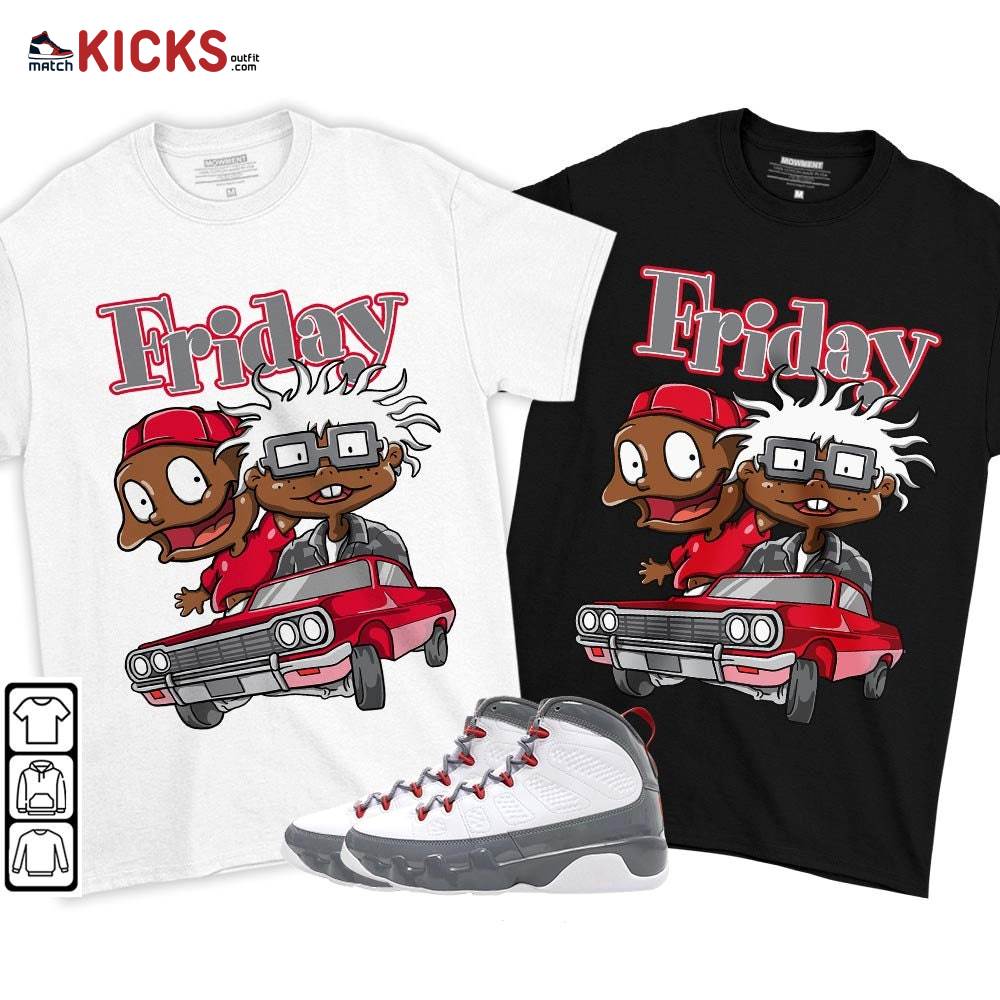 Melanin Kids Friday Rugrats Sneaker Shirt Match Fire Red 9s, Jordan 9 Retro Fire Red MKO T-Shirt