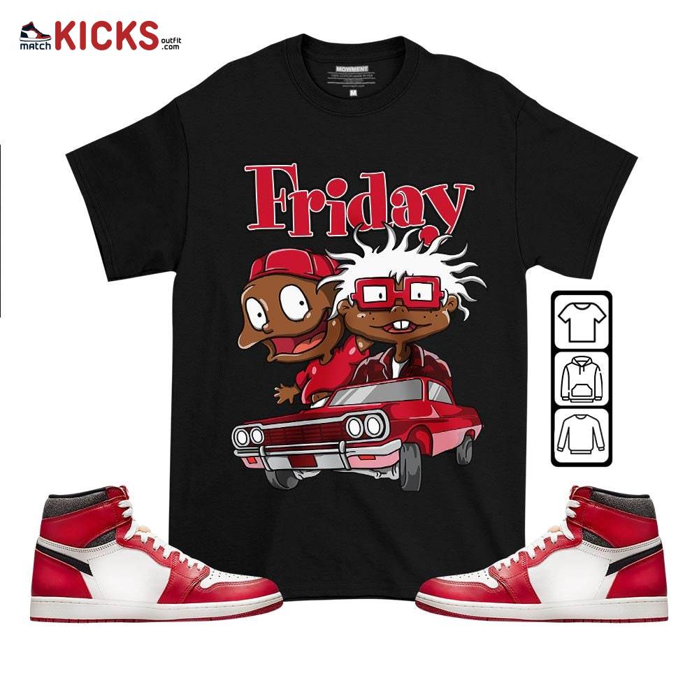 Melanin Kids Friday Rugrats Sneaker Shirt Match High OG Chicago 1s, Jordan 1 Lost and Found Chicago MKO T-Shirt