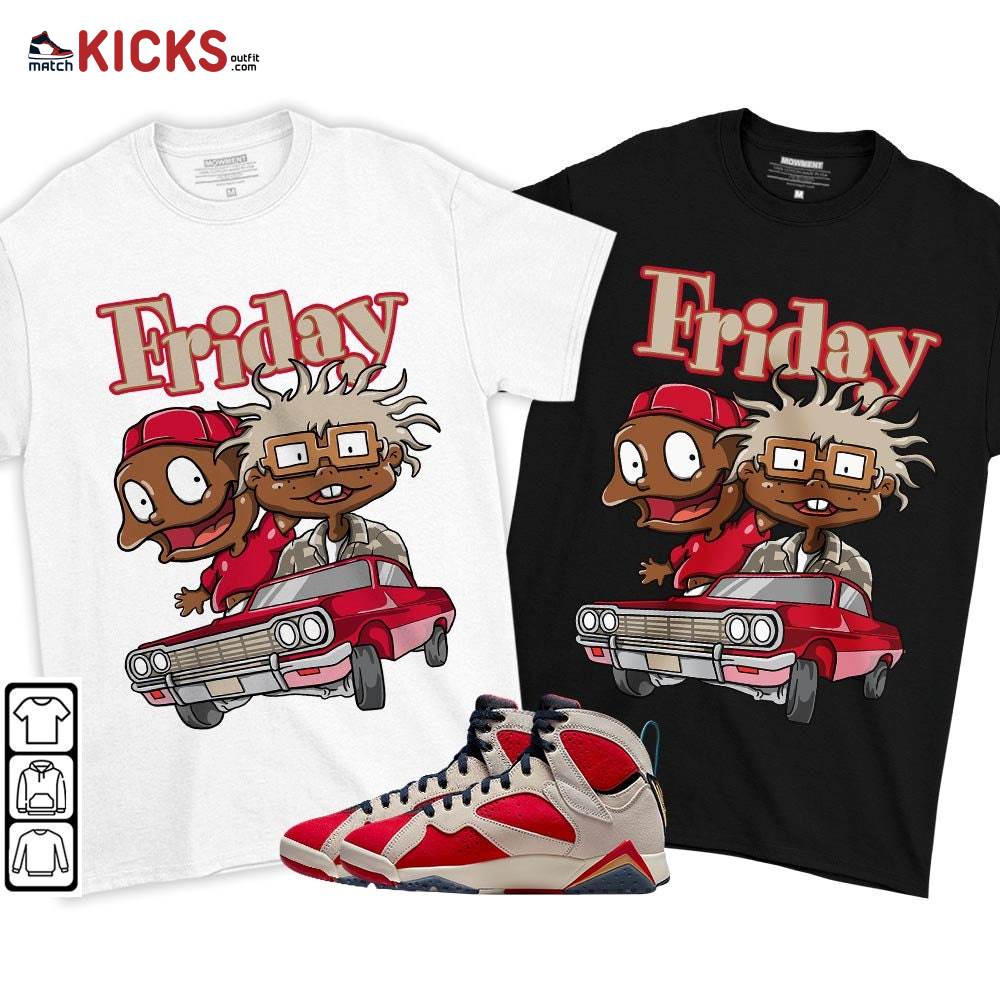 Melanin Kids Friday Rugrats Sneaker Shirt Match Trophy Room 7s, Jordan 7 Trophy Room MKO T-Shirt