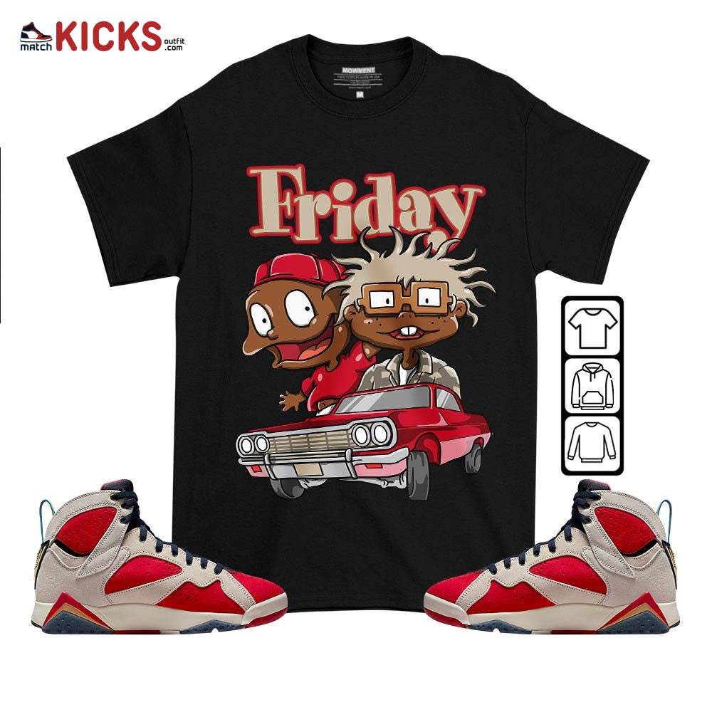 Melanin Kids Friday Rugrats Sneaker Shirt Match Trophy Room 7s, Jordan 7 Trophy Room MKO T-Shirt
