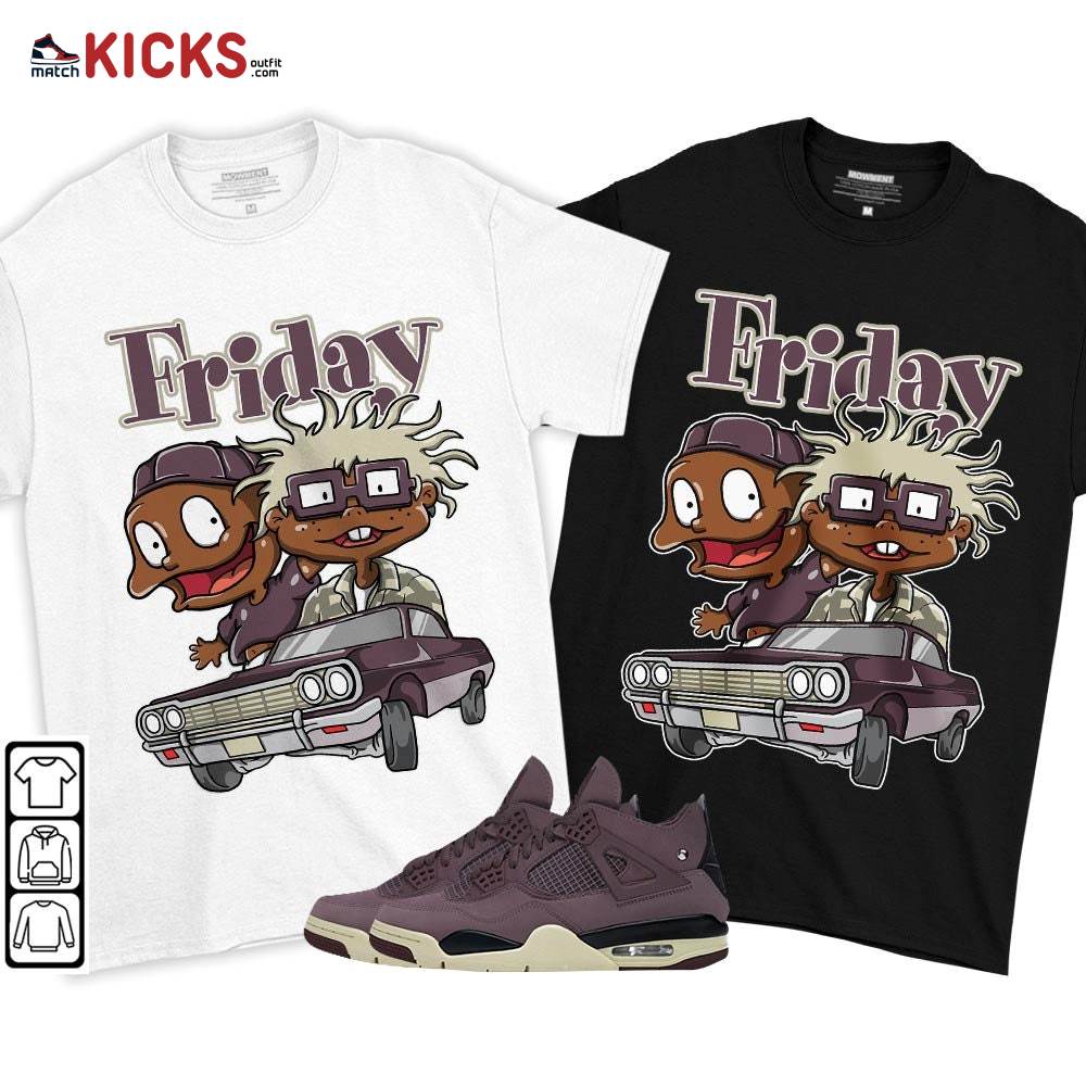 Melanin Kids Friday Rugrats Sneaker Shirt Match Violet Ore 4s, Jordan 4 A Ma Maniere Violet Ore MKO T-Shirt