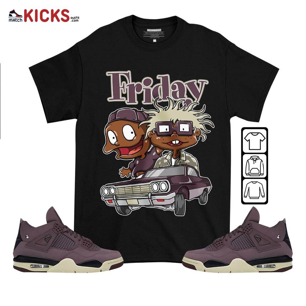 Melanin Kids Friday Rugrats Sneaker Shirt Match Violet Ore 4s, Jordan 4 A Ma Maniere Violet Ore MKO T-Shirt