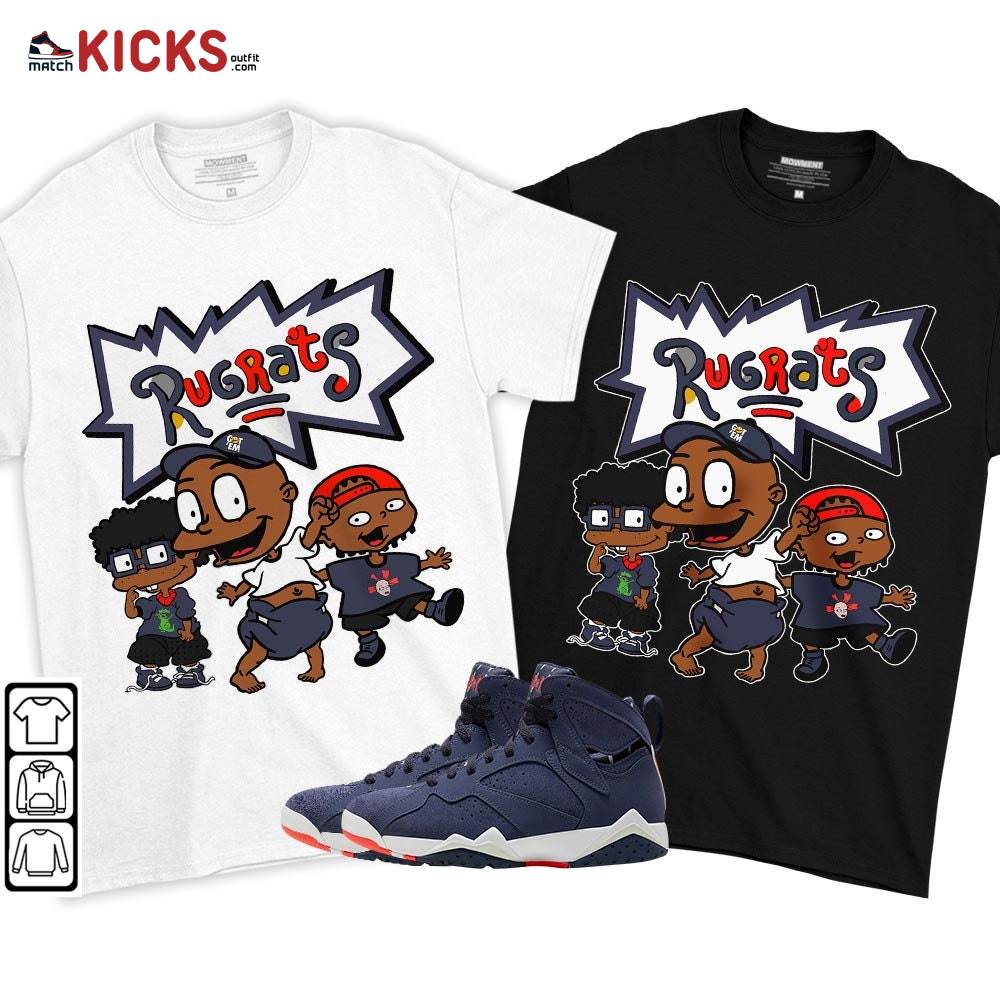 Melanin Rugrats Kid Sneaker Shirt Match 7 Neutral Indigo, Jordan 7 Quai 54 MKO T-Shirt