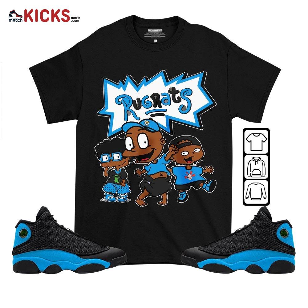 Melanin Rugrats Kid Sneaker Shirt Match Black University Blue 13s, Jordan 13 Black University Blue 2022 MKO T-Shirt