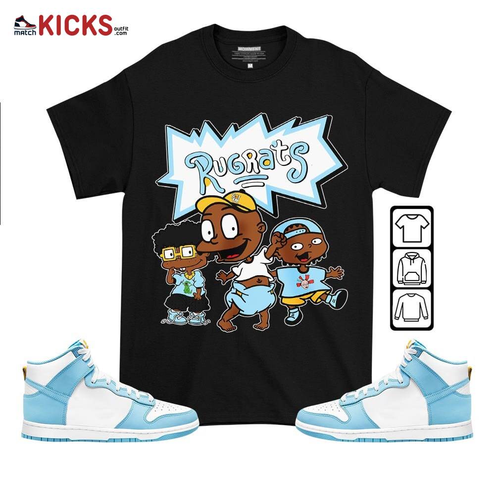 Melanin Rugrats Kid Sneaker Shirt Match Dunk High Blue Chill, Dunk High Homer Simpson MKO T-Shirt Melanin Rugrats Kid Sneaker Shirt Match Dunk High Blue Chill, Dunk High Homer Simpson MKO T-Shirt