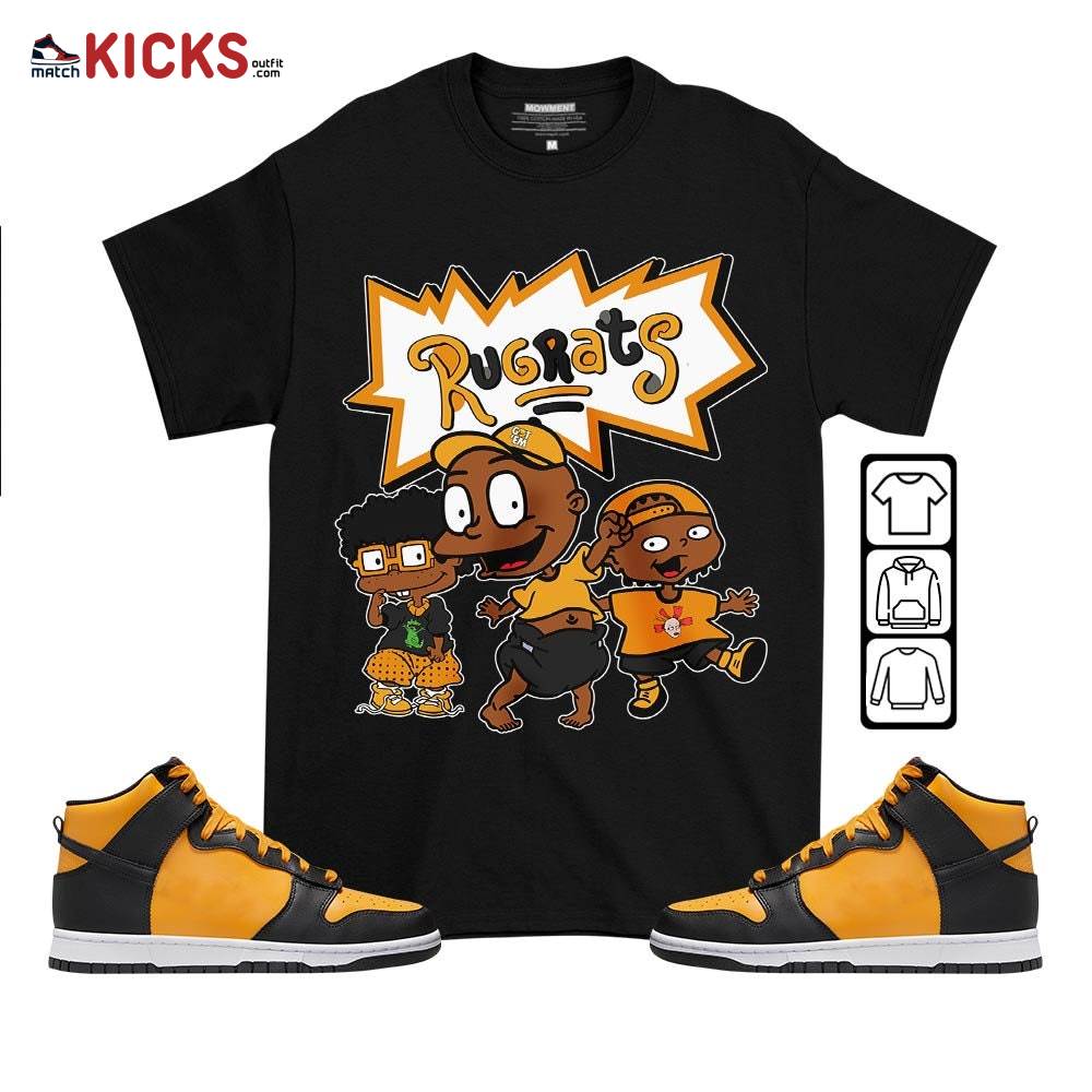 Melanin Rugrats Kid Sneaker Shirt Match Dunk Reverse Goldenrod, Dunk High Bruce Lee MKO T-Shirt
